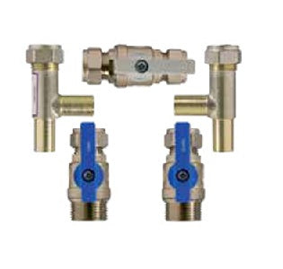 B873 - 15mm - Full Bore Bypass Set for Water Softener Installation with integral tees (Contains internal Non Return Valve (B538)