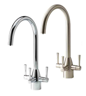 compare product Wrekin APL Premier - 3-Way 3 lever Kitchen Filter Tap Chrome and Brushed Steel - Traditional Range