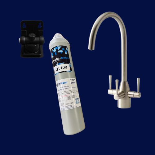 APL Brushed Steel Tri Flow Tap With QC100 Drinking Water System