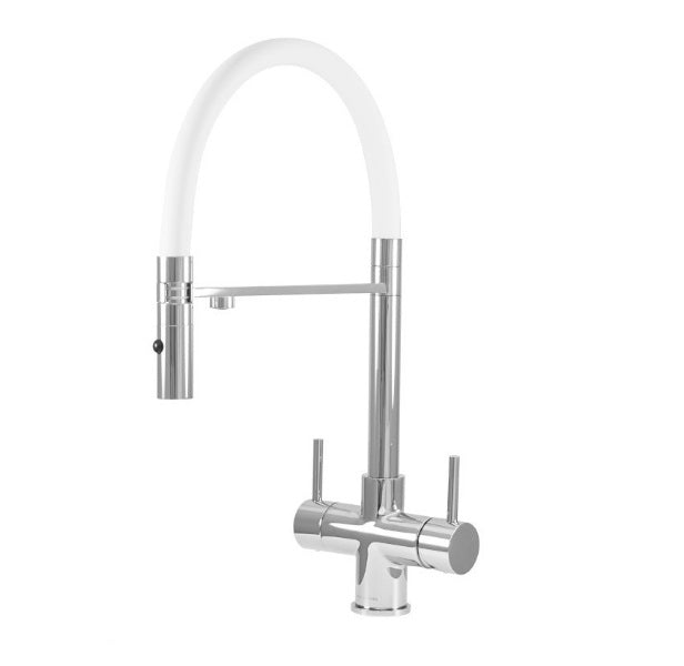 Aquila 3-Way 3 lever Kitchen Filter Tap in Chrome or Brushed - Acquapuro Traditional Design
