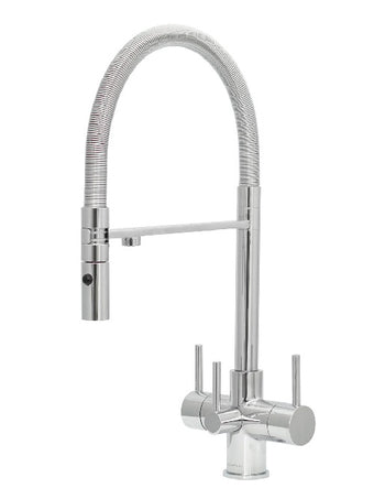 compare product Aquila 3-Way 3 lever Kitchen Filter Tap in Chrome or Brushed - Acquapuro Traditional Design