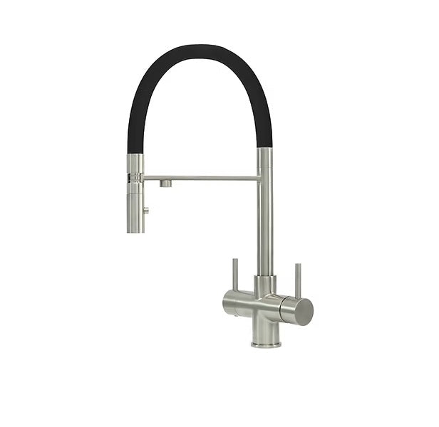 Aquila 3-Way 3 lever Kitchen Filter Tap in Chrome or Brushed - Acquapuro Traditional Design