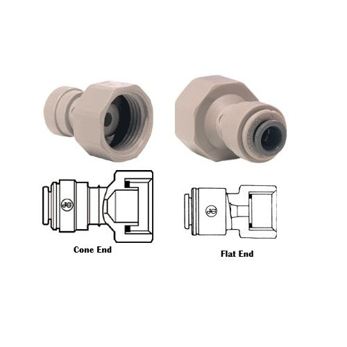 John Guest Female Appliance Valve Adaptors - Flat End - CI320816FS or CI321216FS