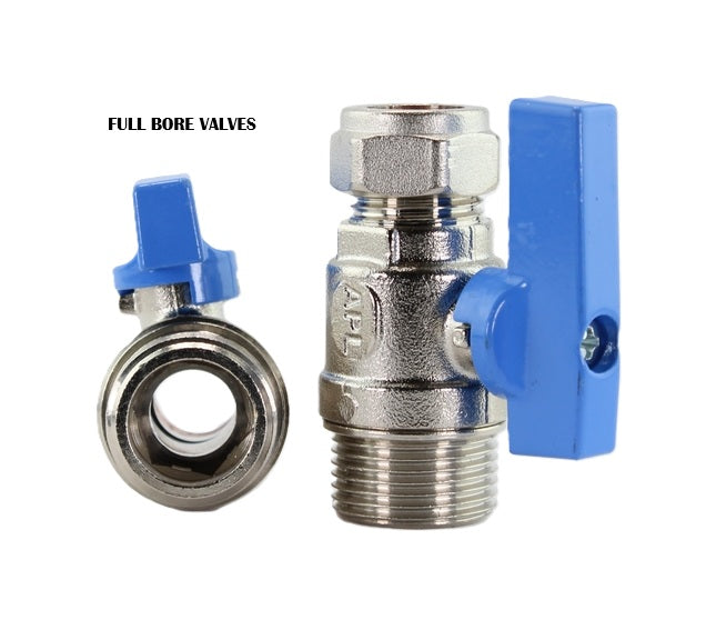 15mm Full Bore Valves with HF800 High Flow 19mm Hoses - Combi Boiler - (WSKIT)