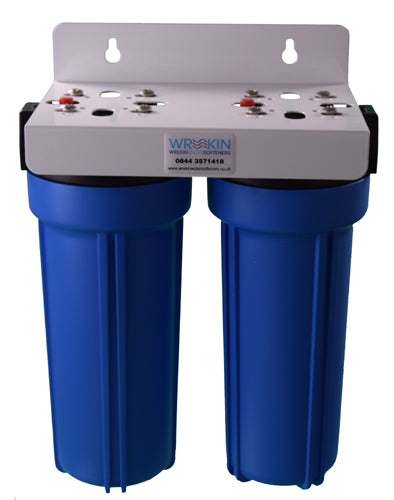 HD10-TWIN-SET 10in Heavy Duty Filter Housing Set, Pressure Release, 3/4in Ports, Bracket and Spanner