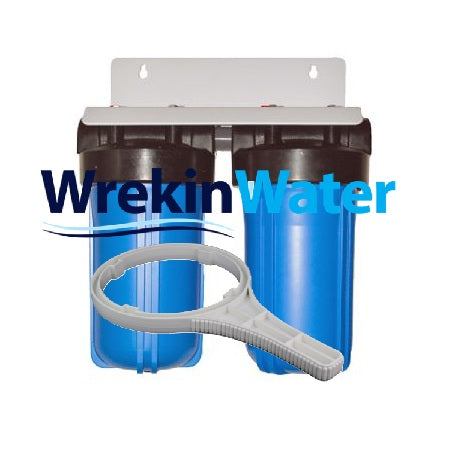 HF10BB-TWIN - Wrekin High Flow, Large Diameter Housing Set with 1" BSPF Ports with Spanner