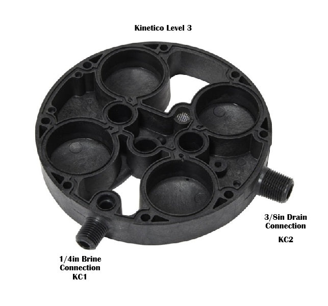 Kinetico Brine Line and Drain Line Threaded Elbow Connectors. P/N 10084 (KC1) and 10076 (KC2) (John Guest)