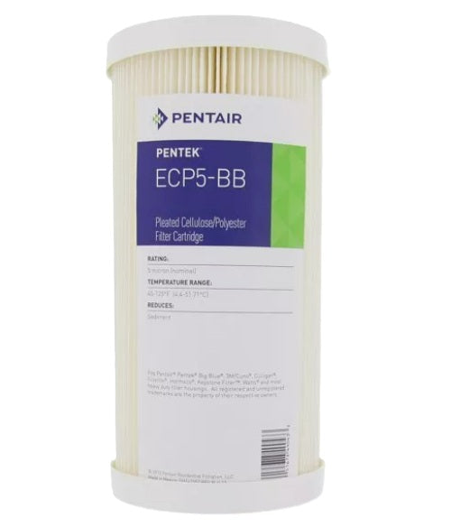 Pentair ECP5-BB 5 Micron - 10in Large Diameter Whole House Pleated Sediment Water Filter