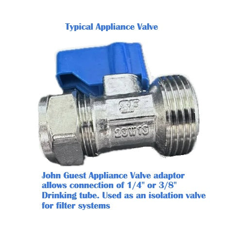John Guest Female Appliance Valve Adaptors - Flat End - CI320816FS or CI321216FS