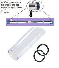 QJ30434 - Quartz Sleeve for 15w Closed End Cap UV Systems