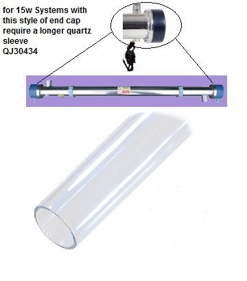 QJ30434 - Quartz Sleeve for 15w Closed End Cap UV Systems (Aquacure)