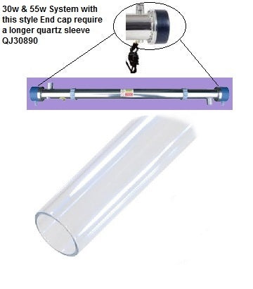 QJ30890 - Quartz Sleeve for 30w & 55w Closed End Cap UV Systems