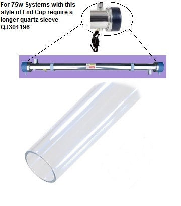 QJ301196 Quartz Sleeve for 75 Watt Open End for Systems with concealed End-Cap (Aquacure)