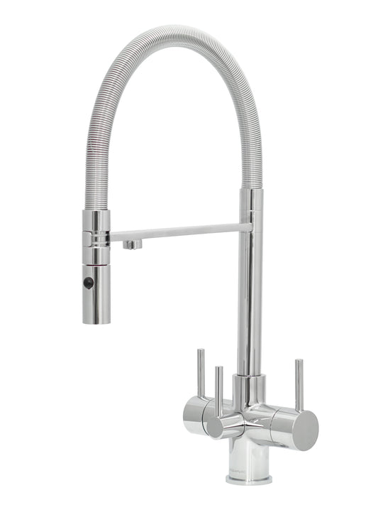 Aquila 3-Way Chrome Tap - with QC100 Filter Tap -  Acquapuro Traditional Design