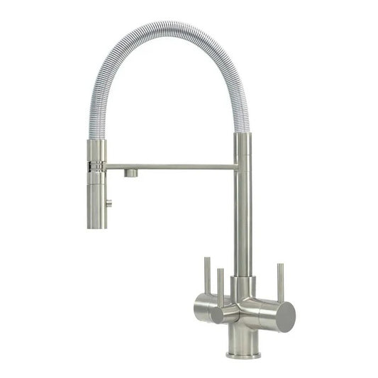 Aquila 3-Way 3 lever Kitchen Filter Tap in Chrome  or Brushed -  Acquapuro Traditional Design