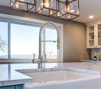 Aquila 3-Way Brushed Steel - 3 lever Kitchen Filter Tap -  Acquapuro Traditional Design Tao Only