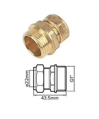 compare product 1in BSP Brass Male to 22mm Copper