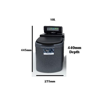 10L - ECO10ULTRA HC - Water Softener with Low Salt, High Capacity, Digital Meter Controlled Low Profile Cabinet with 22mm Fixing Kit