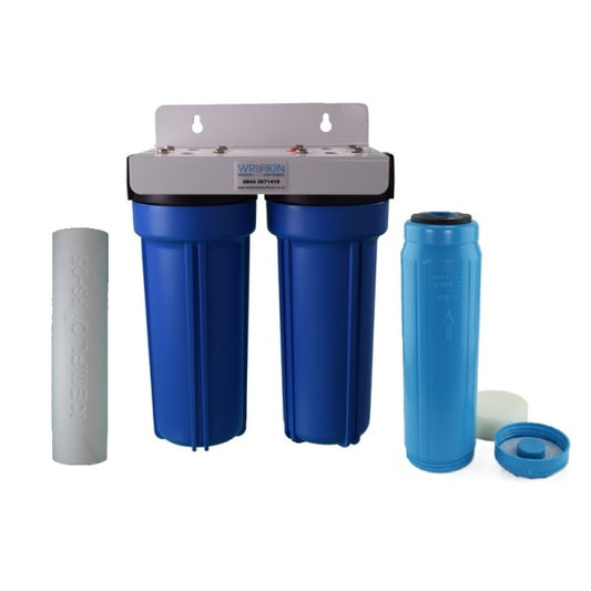 HD10 - DUPLEX Heavy Duty 10in Housing with with 3/4" BSP Ports and PS5 Sediment Filter and PP Scale Control