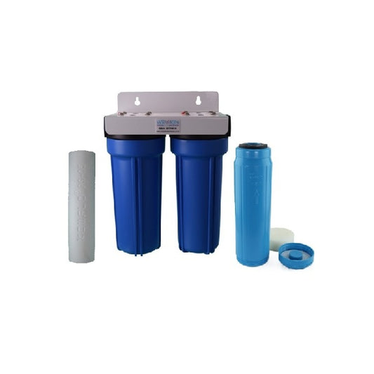 HD10 - DUPLEX Heavy Duty 10in Housing with with 3/4" BSP Ports and PS5 Sediment Filter and PP Scale Control