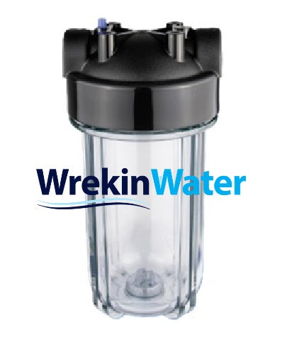 HF10BB-SC Large Diameter Filter Housing 1" BSP Ports with CLEAR BOWL c/w Screws