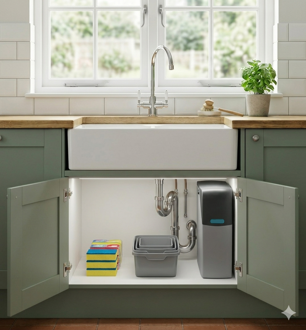 Kinetico Supersoft in kitchen cupboard