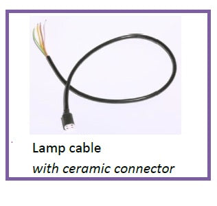 Van Remmen Lamp cables with ceramic Connector 1m, 3m and 6m. 360119, 360213, 360206