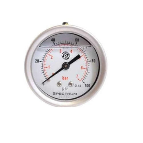 PG3 0-10 Bar Stainless Steel Back Mounted Pressure Gauge