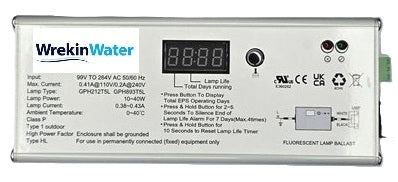 SE-i-UV-40 - Range Replacement ballast with intelligent i-Controller- for Lamps 10-40w - Wrekin SE1, SE2 and SE3 Systems