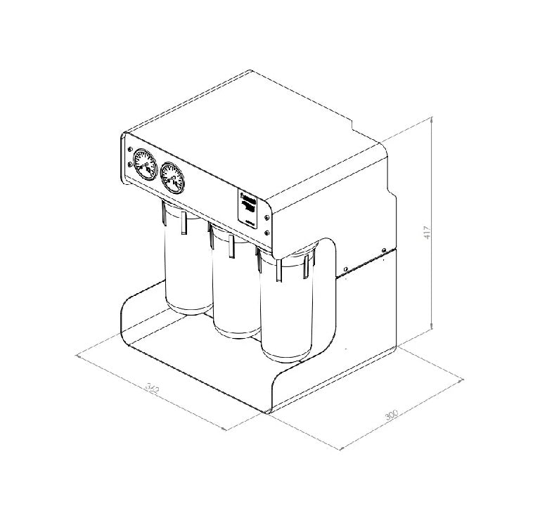 Ecosoft RObust 1500 reverse osmosis filter 100 LPH - Direct Flow (No tank)