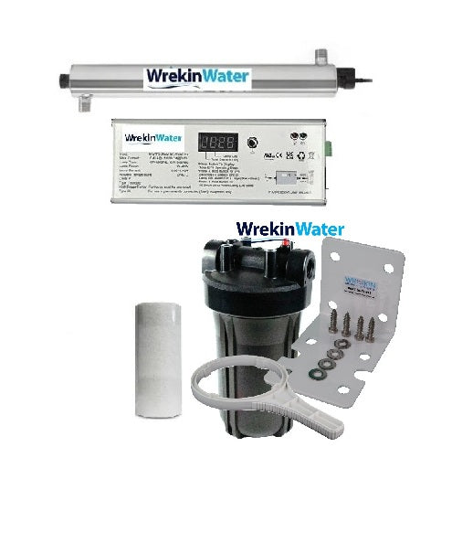 SE2-OP 30lpm - 3/4in Ports Opposite Sides Wrekin UV system with intelligent i-Controller with HF10BB Pre-Filter Set