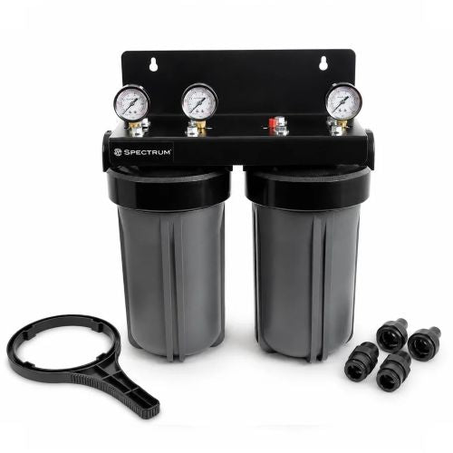 SFHS-2-10LD : SPECTRUM Aqualyze Double System Black Large Diameter 10" with Complete Adaptor Kit 110260