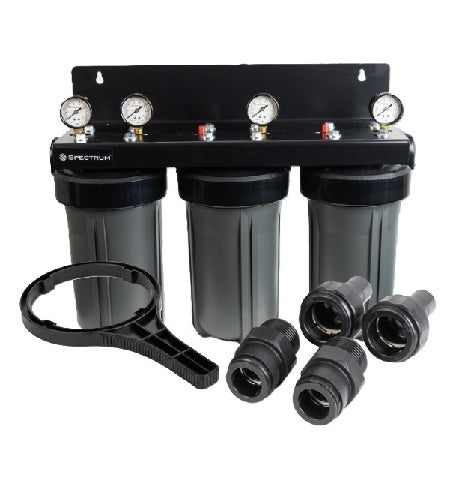 SFHS-3-10LD : SPECTRUM Aqualyze Triple System Black Large Diameter 10" with Complete Adaptor Kit 110261