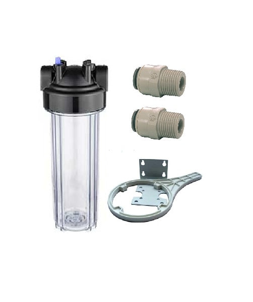 SL10-SC Filter Housing 1/4"BSP Ports with Bracket, Spanner and Connectors for 1/4in Tubing