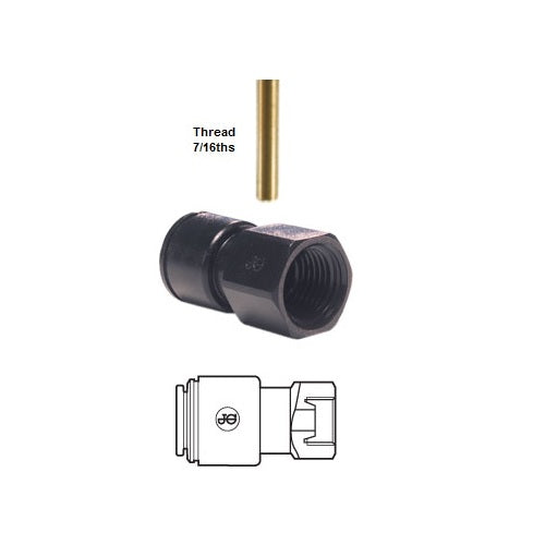 CM3210U7E - Tap Adaptor 7/16 UNS thread x p/f for 10mm tube BLACK Metric