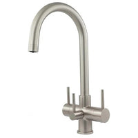 Verona 3-Way 3 lever Kitchen Filter Tap Chrome and Brushed Steel - Acquapuro Traditional Range