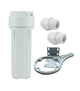 WH10-SET-3/8 - 10in White Housing Set with Bracket & Spanner + Connectors for 3/8in Drinking Water Tubing
