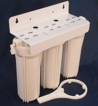 10in Triplex Slimline Housing set (WH10-14-TRIPLE)  Complete with Bracket, Spanner with 1/4" Ports and connectors