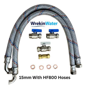 compare product 15mm Full Bore Valves with HF800 High Flow 19mm Hoses - Combi Boiler - (WSKIT)