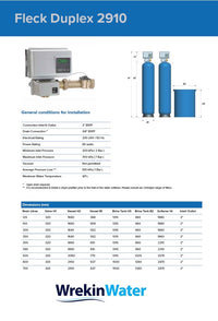 Fleck 2910 NXT Duplex Softener - 500L